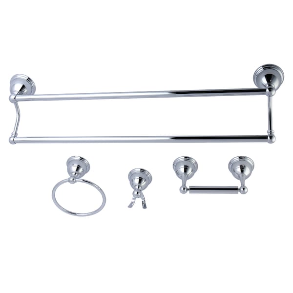 Restoration 4-Piece Bathroom Hardware, Chrome